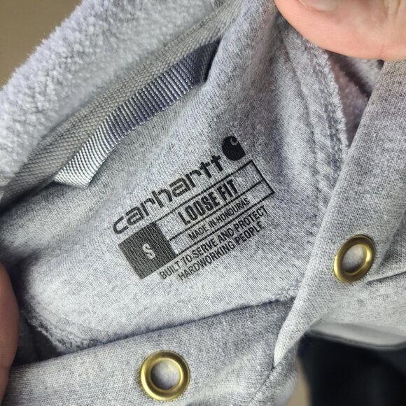 'Carhartt' workwear grey hoodie pullover sweatshirt men's S - Picture 4 of 4